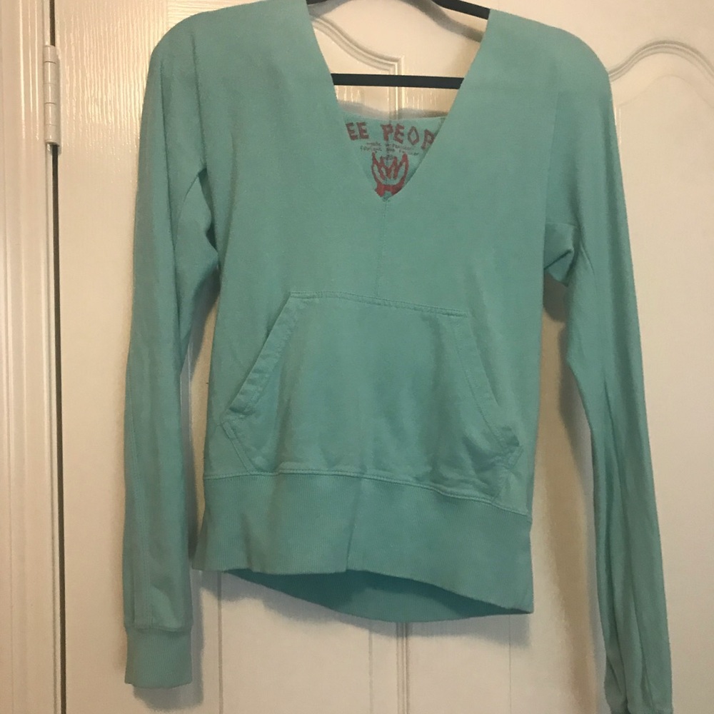 Bohemian turquoise FP pullover hoodie - boho top